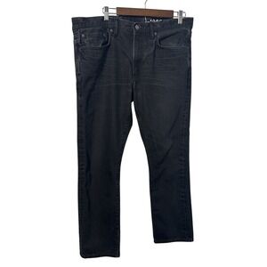 Gap 1969 Men Size 36x30 Slim Fit Jeans Black Wash 100% Cotton Denim Jeans Grunge